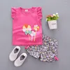 Roupas de roupas 1-4y Naby Girl Girl Summer Summer Terne Girls Casual Sportswear shorts sem mangas para crianças roupas 2022