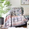 Filtplåt stickad nordisk soffa handduk täcker full randig rummet för heminredning cobertor manta 221202