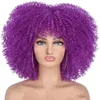 19 renk sentetik saç perukları 40cm 16 inç afro bükünlü kıvırcık peruk beyaz siyah kadınlar için gerçek görünüyor