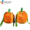 Present Wrap 10st Pumpkin Candy Bag Halloween Velvet Orange Trick eller Treat Packing med String Party Decoration 221202