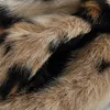 Женский меховой фальшивый фальшивый лаутаро зимний леопардовый принцип теплой пушистый тренч