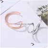 Bangle Designer Exquisite Alloy C Shape Open Armband Bangles Rose Gold Sier Color Metal Simple Jewelry for Women Drop Delivery Dhejz