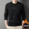 Mannen Trui Herfst Nieuwe Trui Dikker Winter shirt Warm Mannelijke Merk Wollen Kleding Casual Gestreepte O-hals Pull Homme