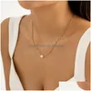 Chokers Simple Small Imitation Pearl Pendant Choker Necklace Women Wedding Bridal Elegant Clavicle Chain Aesthetic Jewelry Drop Deli Dhzdq