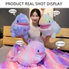 Cuscino Cuscino decorativo Dinosauro colorato Peluche con coperta di flanella Fuzzy Giant Dino Rainbow Colors Cute Stuff Animals Doll 60cm 3 221203