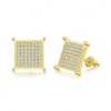 Stud Fashion High Quality Gold Sier Colors Bling CZ Square à vis à vis Boucles d'oreilles Studes pour hommes Femmes Nice Gift Drop Livrot Bijoux DHSWQ