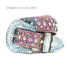 2022 Designer Belt Bb Simon Belt Women's Slim Belt Rhinestone Inlaid Pure Handmade Personality Street Hip Hop Punk Online Fashion