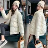 Frauen Trenchcoats Frauen Winter Glänzende Daunenjacke Kurze Blase Mantel Koreanische Baumwolle Gefütterte Parkas Stehkragen Design Warme Weibliche