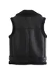 Gilet da donna TELLHONEY Moda donna Colletto con risvolto solido Cerniera frontale Cintura Gilet in pelle Gilet reversibile senza maniche femminile Capispalla 221202