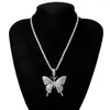 Chains Exaggerated Women Hip Hop Cool Sparking Bling CZ Big Animal Butterfly Pendant Necklaces Rock Fashion Charms Jewelry