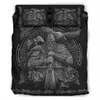 Bettwäsche-Sets Viking Vintage King Queen Bettbezug Norse Myth Set Medieval Folklore Totem Quilt Grau Polyester Tröster 221206