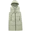 Gilet da donna Arrivo Gilet da donna senza maniche con cappuccio Solido Nero Bianco Capispalla Gilet lunghi Giacca Autunno Inverno 221202