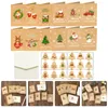 Gift Wrap 24 Sets Xmas Greeting Cards Winter Festival Message