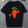 Men's T Shirts Funny Carrot Print Pattern 2022 Summer T-shirt Men And Women Same Top Round Neck Trend Street Half Sleeve Cotton