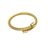 4Pcs Fashion steel wire Bangle bracelet male hip-hop punk opening elastic jewelry