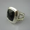 Solid 925 Sterling Silver 17mm Anel com marca de citrina Jóias Turquesa Amethyst Black Onyx Blue Topaz Silver Women Anéis