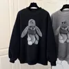 Kvinnors jackor eos överdimensionerad söt björntryck tröja plus sammet fodrad kawaii kvinnor toppkläder hoody fall överdimensionerad hoodie y2k 221201