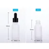 15 ml Clear Frost Glass Droper Bottle Cosmetic 20 ml DIY Essential Oil Flaskor med guld Silver Black Cap