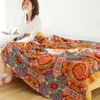 Dekens 100 Katoen Nordic gooien dekens voor bedden gaas slaapkamer Vrije tijd sprei boho decor sofa handdoek zachte deken blad dubbele dunne 221203