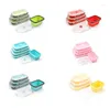 Dinnerware Sets 20set 4Pcs/set Silicone Folding Bento Box Collapsible Portable Lunch For Container Bowl SN3861