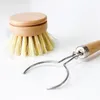 Brosse de nettoyage à manche en bois, outil de cuisine domestique en bois de hêtre à Long manche, vente en gros FY2680 FY2679 ss1203