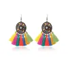 Bengelen kroonluchter etnische Boheemse vrouwen colorf tassel oorbellen cirkel ring hars geometrische edelsteen rhinestone franje bengle earring je dhqot