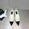 Sapatos Liberação Mulheres Sapatos Nu Bombas Tweed Calfskin Branco Preto Couro Tweeds Tecidos Sapatos de Inverno Designer Luxo Moda Ballet Com 240229