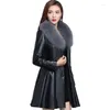 Women's Leather Women Jackets Autumn Winter Add Cotton Fur Collar Slim Soft PU Coats Lady Oversize S-7XL Outerwear Windbreakers