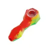 Acessório de fumaça cachimbos de tabaco cola de silicone luta 100mm mini cachimbo de água unblied com tigela de vidro bong dab rig