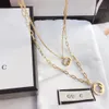 Luxury 18k Gold-plated Necklaces Designer Women's Necklace Fashion Jewelry Senior Circle Letter Necklace Exquisite Long Chain Brand Accessories Lovers Gift