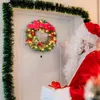 Flores decorativas Wreath Christmas With Lights 30cm Spruce Jingle Bells Decoração de porta de inverno Festival Ferry Outdoor