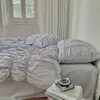 Bedding sets Literary Fold Bubble Set 40S Washed Cotton Soft Double Size Adult Kid Bed Sheet Pillowcase Duvet Cover 4pcs 221206