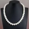 Ras du cou 2022 fait à la main blanc simulé perles collier mode femmes fête bijoux