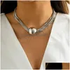 Chokers Twisted Chunky Chain Necklace For Women Vintage Big Ball Pendant Choker CLAVICLE LINK smycken Drop Delivery Halsband Pendant Dhjfo