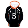 Sweats à capuche pour hommes Nieuwe Anime Haikyuu 3D sweats Jong Manga Kleding sweat à capuche Volwassen enfants Truien décontracté