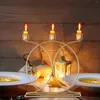 Ljusstake Fall Tealight Holder American El Wedding Western Restaurant Light Dinner Table Decoration smidesjärn