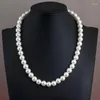 Ras du cou 2022 fait à la main blanc simulé perles collier mode femmes fête bijoux