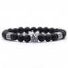 Beaded Handmade Mens And Womens Gold/White/Black Metal Crown Charm Elastic Bracelet Stretchy Drop Delivery Jewelry Bracelets Dhdq6