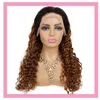 1B/30 Ombre Kleur Braziliaanse Menselijk Haar 13X4 Lace Front Pruik Diepe Golf Peruaanse Indian Pruiken 1b 30