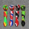 Mini silicone Nectar Pipe kit portable Concentrate smoke Pipe water pipes with Titanium Tip Dab Straw Oil Rigs