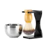Outils de maquillage 3 en 1 bol de savon de rasage support de brosse poils cheveux hommes outil de nettoyage de barbe Top cadeau 221203
