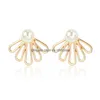 Stud Sier Or Couleur Géométrique Boucles D'oreilles Pour Les Femmes Cadeaux De Fête De Mariage Imiter Perle Fleur Boucle D'oreille Déclaration Bijoux Drop Delive Dhv96