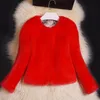 Abrigo de invierno de piel sintética para mujer, chaqueta artificial de conejo de imitación de piel sintética con talla grande sobre falso 5XL 221202
