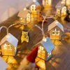 Christmas Decorations 2M 10LED Fairy Wooden House String Lights Garland Tree Ornaments Birthday Wedding Party Decoration Navidad Kerst Noel