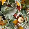 Декоративные цветы осень ручной венки цветочные корона для двери Осенние кленовые листья тыква ягода венок Рождество дома на открытом воздухе