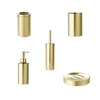 Bath Accessory Set Bathroom Accessories Soap Dispenser Dish Toothbrush Holder Gargle Cup Toilet Brush Golden Hardware