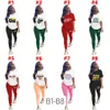 Diseñador Chándales Mujeres Pantalones de dos piezas Conjunto de basculador Ropa para el hogar Casual Manga larga Letras Patrón Impreso Camiseta Leggings 77 colores