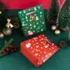 Gift Wrap StoBag 10pcs Green/Red Marry Christmas Packaging Kraft Box with Handle Santa Claus Kids Holiday Happy Year Party Favors 221202