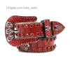 2022 مصمم حزام BB Simon Guangzhou Rhinestone Belt Handmade Hip Hop Punk Personal