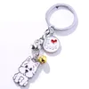 Jag ￤lskar hundnyckelkedjor ringer Bulldog Corgi Schnauzer Teddy Car Keychains Holder Paw Heart Animal Pendant Bag Charm Silver Metal Keyrings smycken Tillbeh￶r f￶r g￥vor